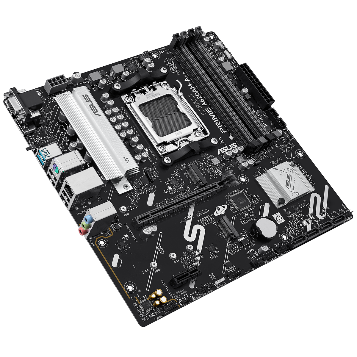 Материнская плата ASUS PRIME A620AM-A-CSM, AM5, A620A, 4*DDR5, 4*SATA, 2*M.2, 2*USB 3.2, 4*USB 2.0, 