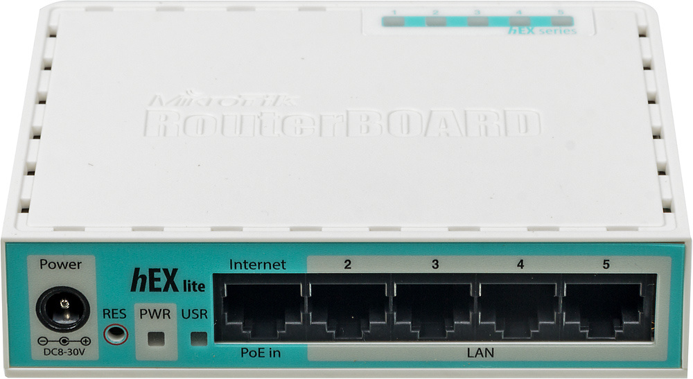 Маршрутизатор MIKROTIK RB750r2 hEX lite Router. 5x Ethernet 10/100, PoE {60}  (000378)