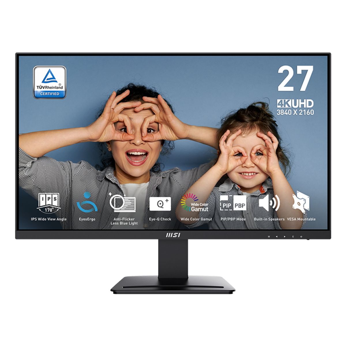 Монитор 27" MSI PRO MP273U Black (IPS, 3840x2160, HDMI+HDMI+DP, 4 ms, 178°/178°, 300 cd/m, 1000