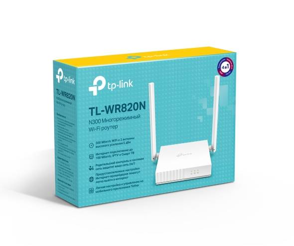 Роутер беспроводной TP-Link TL-WR820N V2 (TL-WR820N) N300 10/100BASE-TX белый
