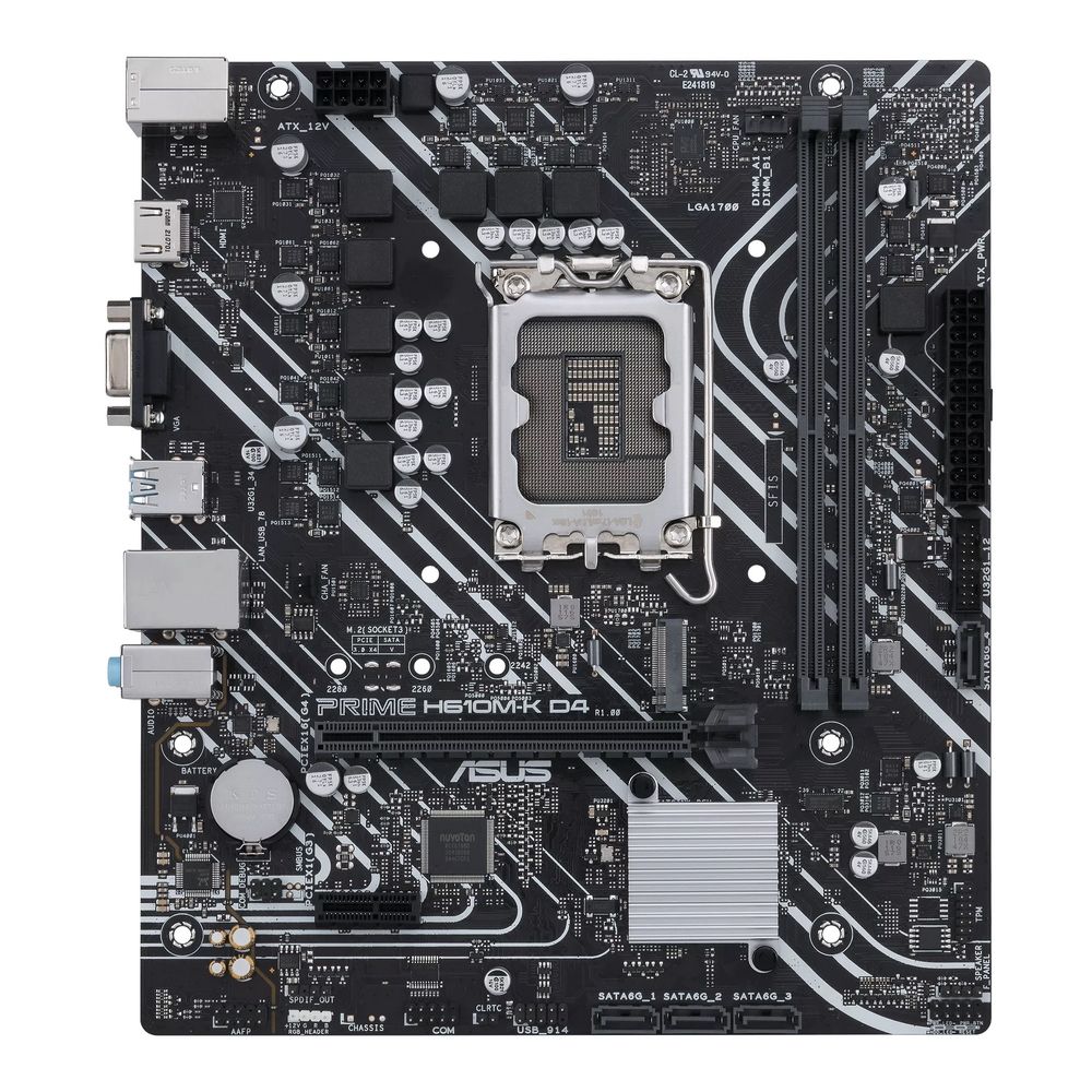 Материнская плата Asus PRIME H610M-K D4 Soc-1700 Intel H610 2xDDR4 mATX AC`97 8ch(7.1) GbLAN+VGA+HDM