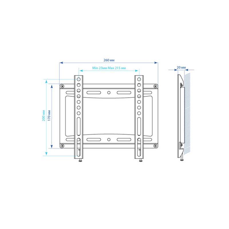Кронштейн для телевизора Kromax IDEAL-5 черный 15"-47" макс.35кг настенный фиксированный