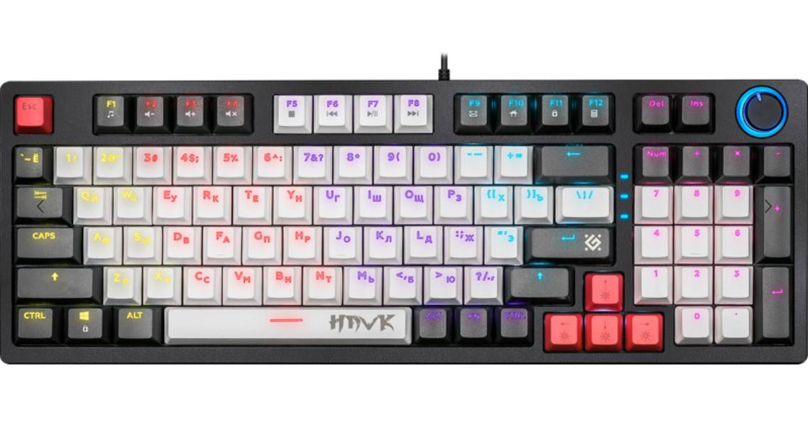 Клавиатура Defender Hawk GK-418 механическая черный USB Multimedia for gamer LED (45418) кабель 1.5м