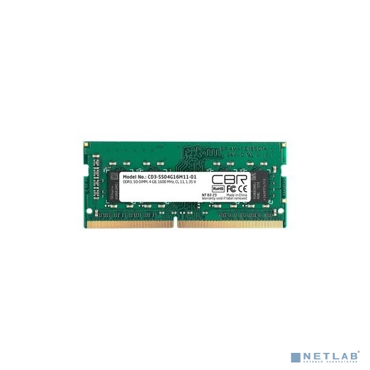 CBR DDR3 SODIMM 8GB CD3-SS08G16M11-01 PC3-12800, 1600MHz, CL11, 1.35V