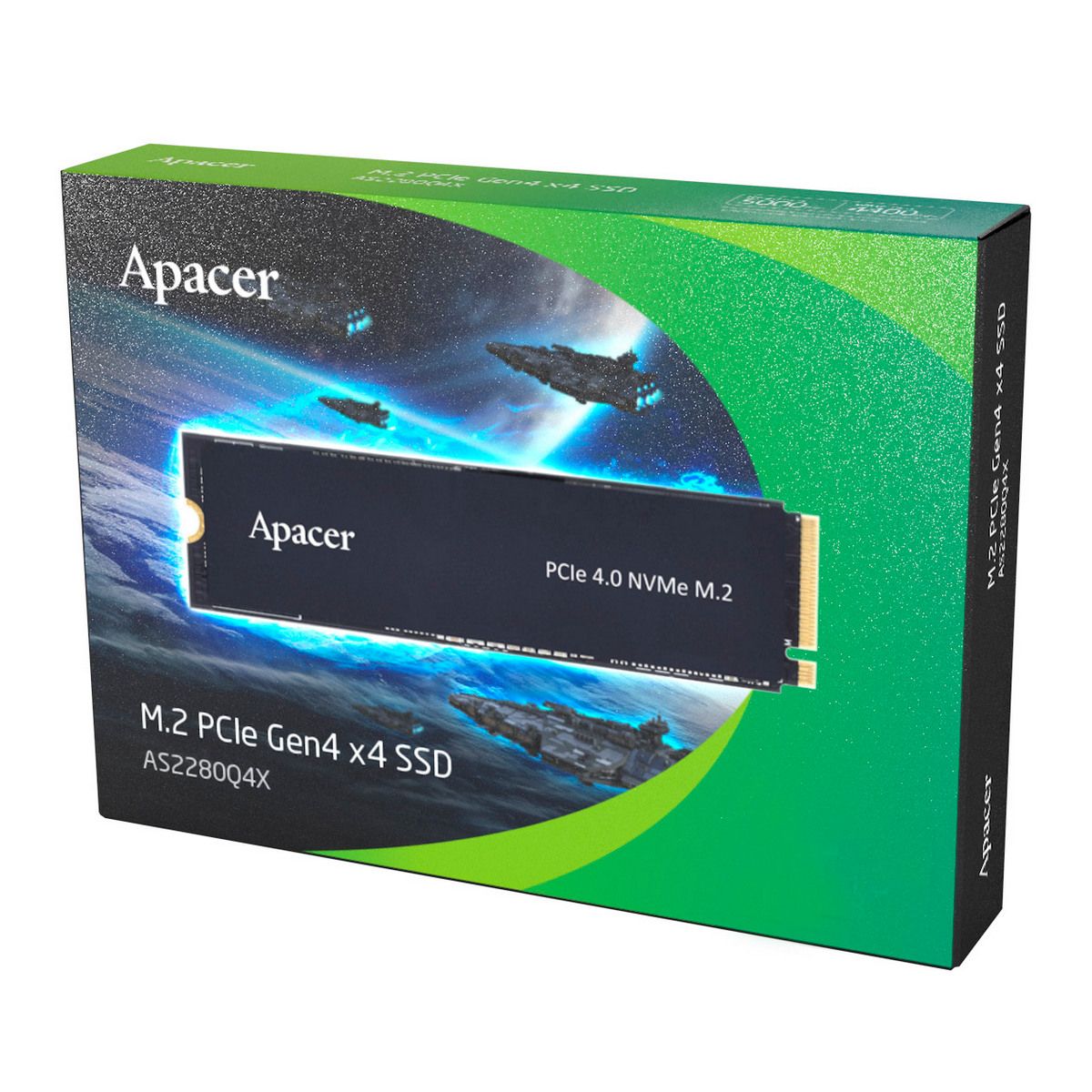 Твердотельный накопитель Apacer SSD AS2280Q4X 2TB M.2 2280 PCIe Gen4x4, R5000/W4400 Mb/s, 3D NAND, M