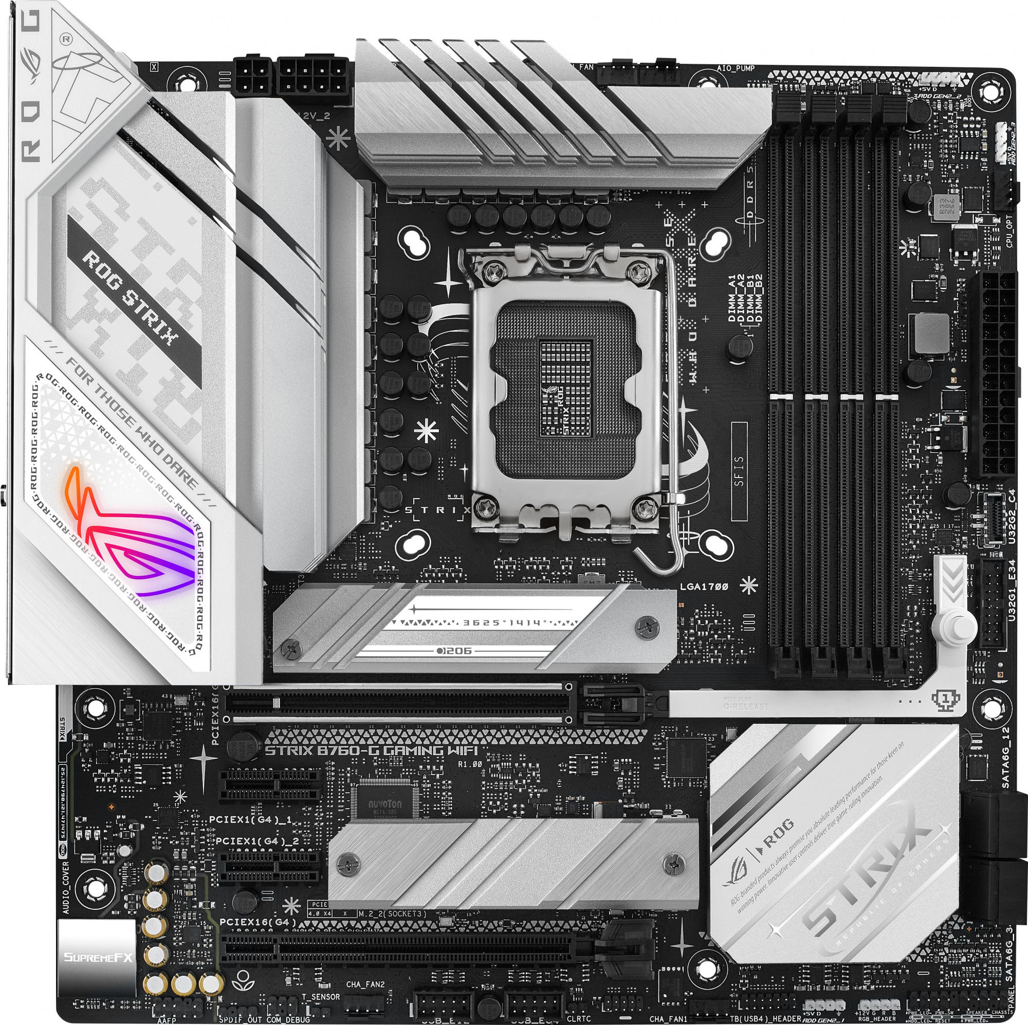 Материнская плата Asus ROG STRIX B760-G GAMING WIFI Soc-1700 Intel B760 4xDDR5 mATX AC`97 8ch(7.1) 2