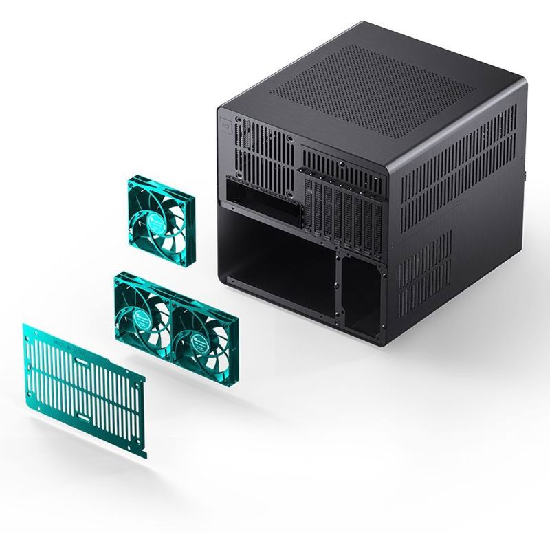 Корпус JONSBO N5, Mini-Tower, 3x120mm, 1xUSB-A 3.0 + 1xUSB-C 3.2, E-ATX, ATX, mATX, mITX Black