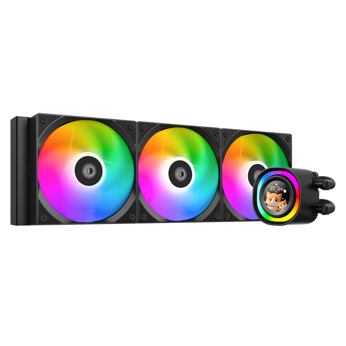Система водяного охлаждения ID-Cooling FX360 LCD ARGB Soc-AM5/AM4/1200/1700/1851 черный 4-pin 27.2dB