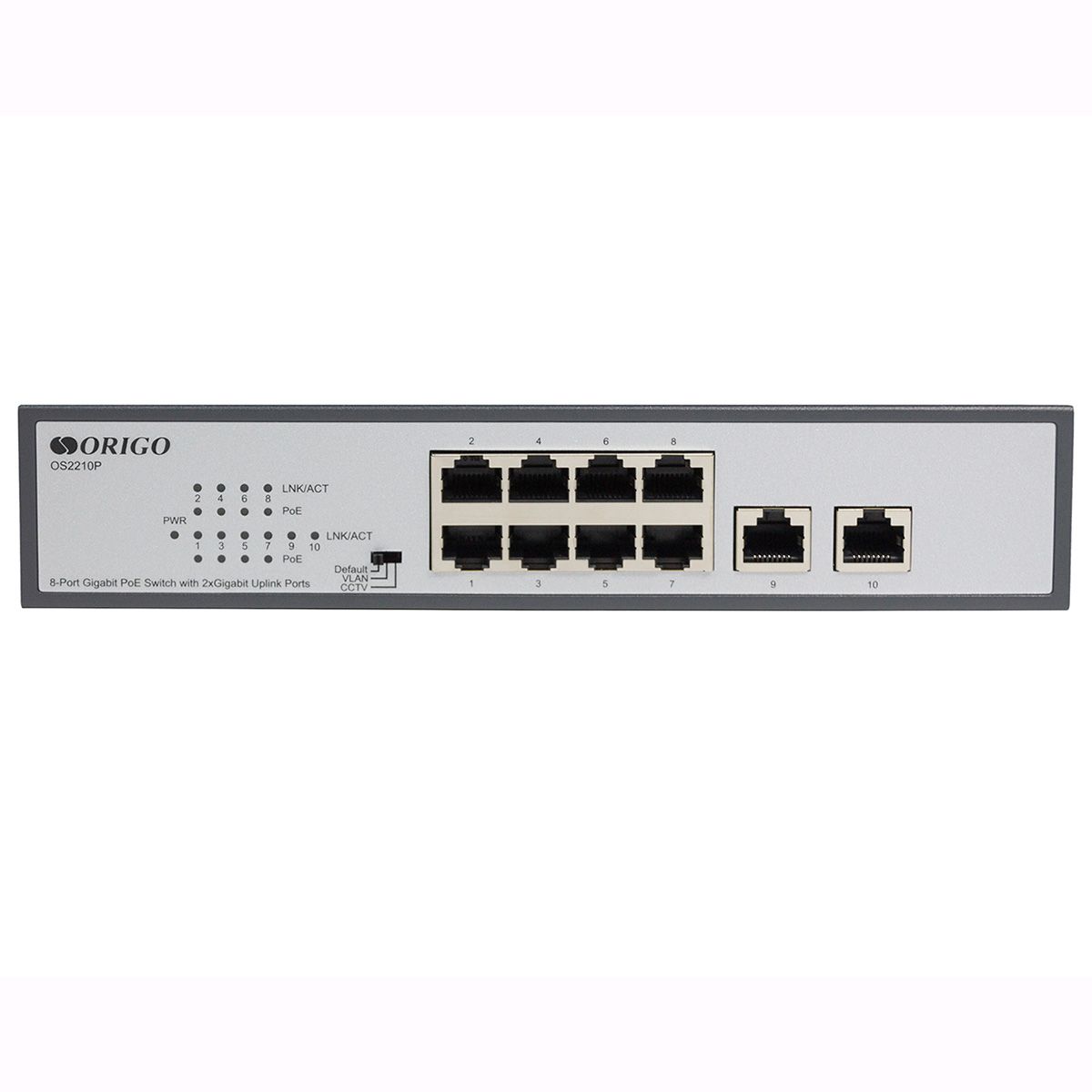 Коммутатор Origo OS2210P/120W OS2210P/120W/A1A (L2+) 10x1Гбит/с 8PoE+ 120W неуправляемый
