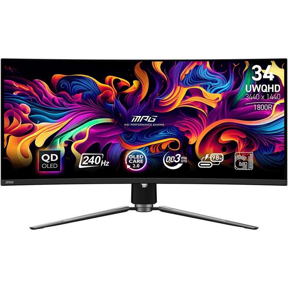 Монитор MSI 34" MPG 341CQPX черный QD OLED LED 21:9 HDMI полуматовая HAS Piv 250cd 178гр/178гр 3440x