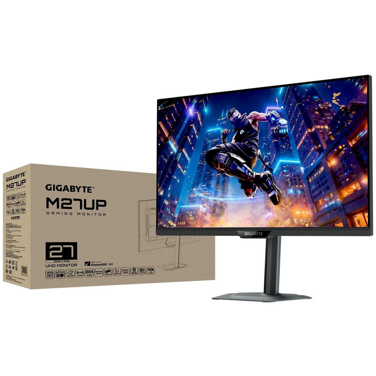 Монитор 27" Gigabyte M27UP EK Black (IPS, 3840x2160, 160Hz, 1мс, 350cd/m, 1000:1, 2xHDMI-2.1, D
