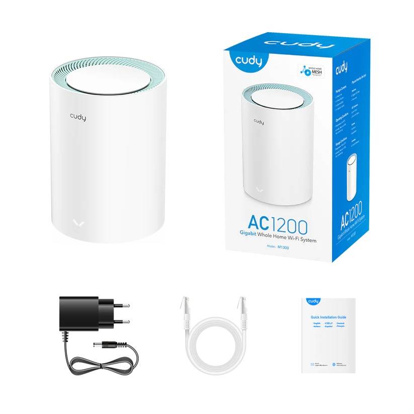 Бесшовный Mesh роутер Cudy M1300 (M1300(1-PACK)) AC1200 10/100/1000BASE-TX белый