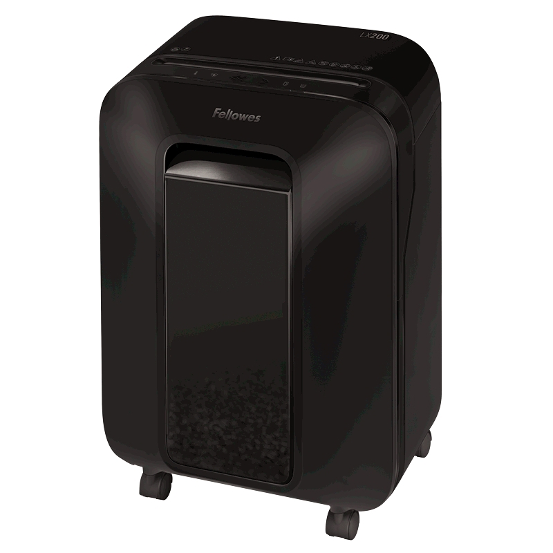 Шредер Fellowes PowerShred LX200 черный (секр.P-4) фрагменты 12лист. 22лтр. скрепки скобы пл.карты