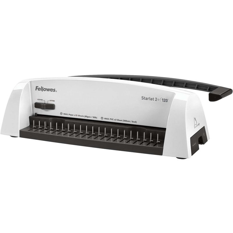 Fellowes® Переплетчик STARLET 2+ на пластиковую пружину, сшивает до 120 лст., перфорирует 12 лст.
