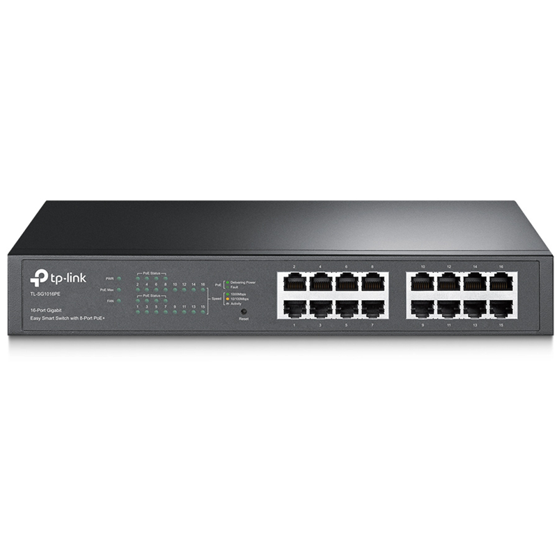 Коммутатор TP-Link TL-SG1016PE (L2) 16x1Гбит/с 8PoE+ 110W управляемый