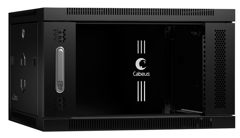 Cabeus SH-05F-6U60/35-BK Шкаф телекоммуникационный настенный 19" 6U 600x350x368mm (ШхГхВ) дверь стек
