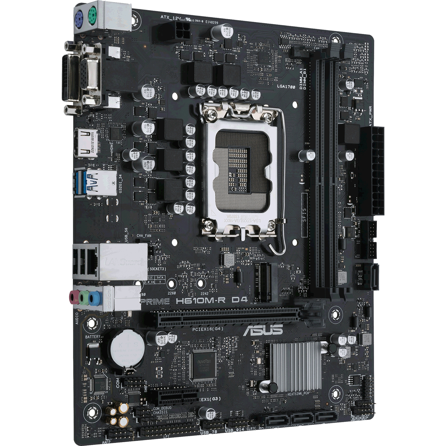 Материнская плата/ 90MB1B40-M0ECY0 MB ASUS INTEL H610 s1700, 2xDDR4(64GB), D-SUB/DVI-D/HDMI 2.1, 1xPCIe 4.0x16, 1xPCIe 3.0, 1xLAN, 4xSATA 6Gb/s, 1xM.2, 2xUSB 3.2, 2xUSB 2.0, 2xPS/2, mATX