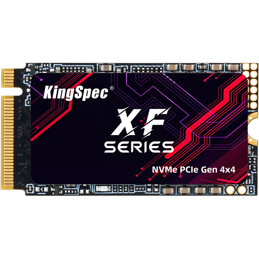 Твердотельный накопитель/ Kingspec SSD XF-512 2242, 512GB, M.2(22x42mm), NVMe, PCIe 4.0 x4, R/W 4900/2800MB/s, IOPs н.д./н.д., TBW 600, DWPD 1.07 (3 года)