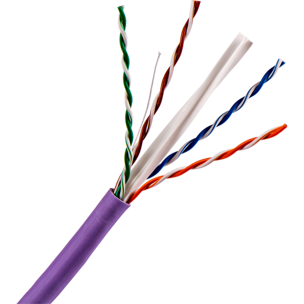 Кабель Кабель TWT UTP, 4 пары, Кат.6, нг(А)-LS, IEC 60332-3, 305 метров, фиолетовый