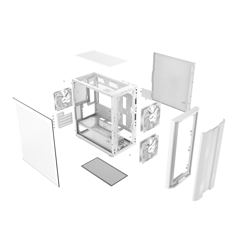 Корпус SAMA S30 White, Midi-Tower, TG, 2x140mm + 1x120mm ARGB, 1xUSB 3.0 + 1xUSB 3.1 Type-C, mATX, m