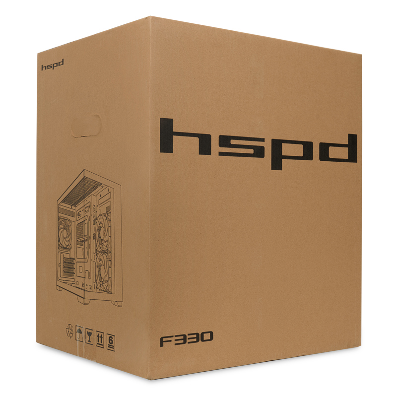 Корпус HSPD F330, Panoramic Mini-tower, Black, TG, 0.5 SPCC, 3x120mm ARGB mATX, mITX 160/400/200mm 1