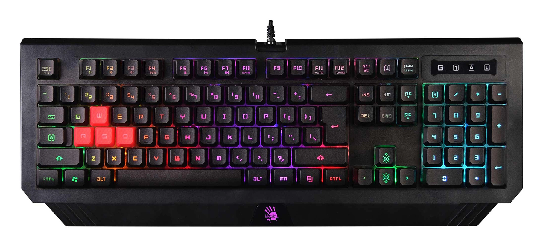 Клавиатура A4Tech Bloody B120N черный USB Multimedia for gamer LED (подставка для запястий) (B120N)