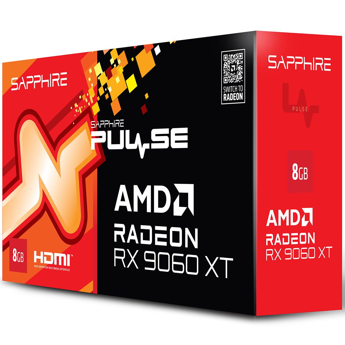 Видеокарта Sapphire PCI-E 5.0 11350-04-20G PULSE AMD RADEON RX 9060 XT GAMING OC 8GB DUAL AMD Radeon