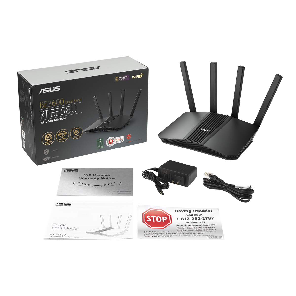 Роутер беспроводной Asus RT-BE58U BE3600 100/1000/2500BASE-T черный