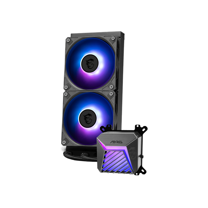 Жидкостная система охлаждения MSI MAG CORELIQUID A15 240 2x ARGB Fan, ARGB Block