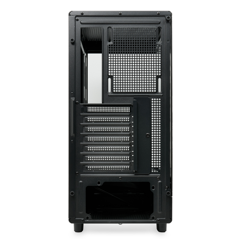 Корпус HSPD F510, Panoramic Mid Tower, Black, TG, 0.5 SPCC, no fans ATX, mATX, mITX 180/280/160mm 1x