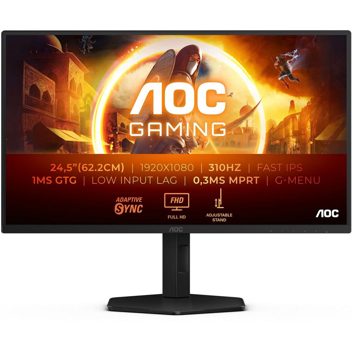 Монитор 24.5" AOC 25G4SXU  IPS, 1920x1080, 310Hz, 1ms, 400сd/m, 1000:1, HDR10 | 2xHDMI(2.0), 2x