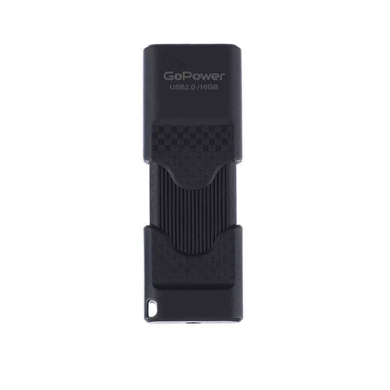 Флеш-накопитель GoPower SLIDER 16GB USB2.0 пластик черный матовый