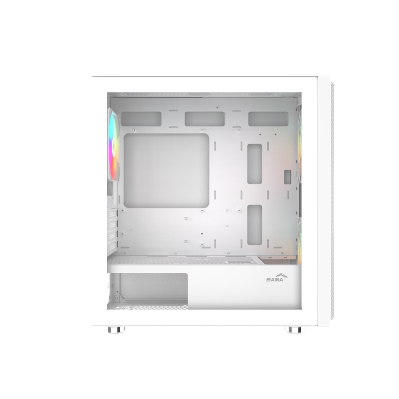 Корпус SAMA S30 White, Midi-Tower, TG, 2x140mm + 1x120mm ARGB, 1xUSB 3.0 + 1xUSB 3.1 Type-C, mATX, m