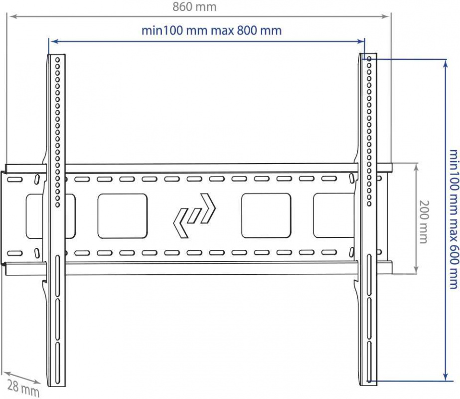 Кронштейн для телевизора Kromax STAR-1 черный 32"-90" макс.81кг настенный фиксированный
