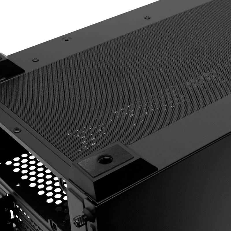Корпус HSPD M740, Mesh Mid Tower, Black, TG, 0.6 SPCC, no fans, E-ATX, ATX, mATX, mITX, 170/400/200m