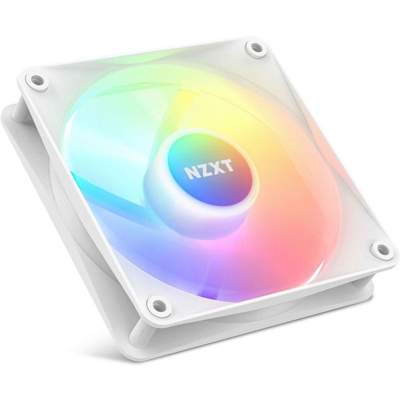 Кулер для корпуса NZXT F120 RGB Core (120x120x25mm, 4-pin PWM, RGB, 78.86CFM, 33.88dBA, 1800RPM, Whi