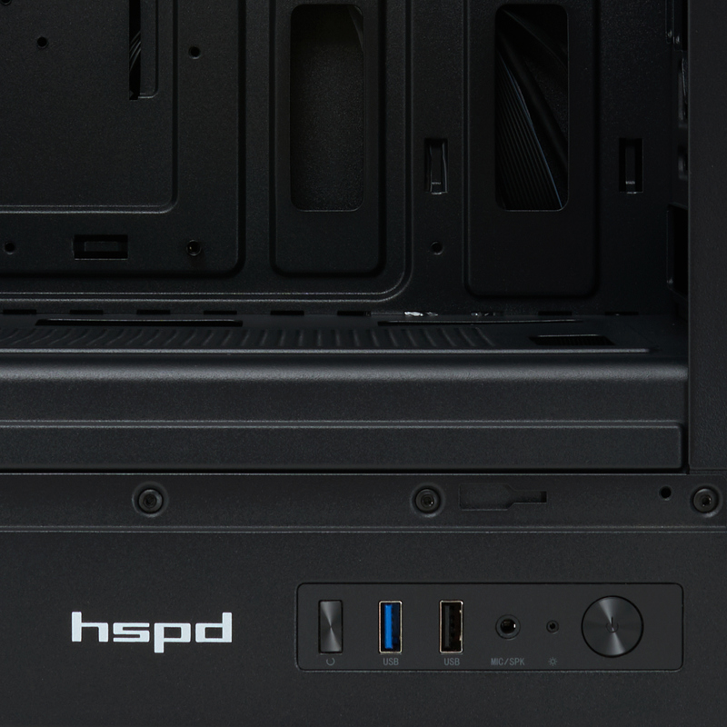 Корпус HSPD M510, Mesh Mid Tower, Black, TG, 0.5 SPCC, no fans ATX, mATX, mITX 180/280/160mm 1x2.5",