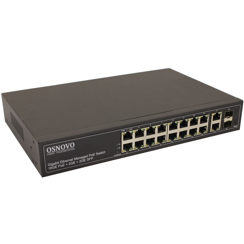 Коммутатор Osnovo SW-8182/L(300W) (L2+) 20x1Гбит/с 2SFP 16PoE 300W управляемый