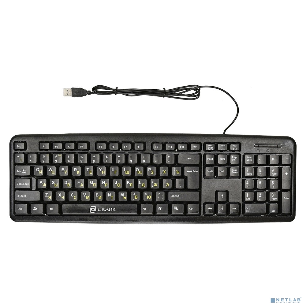 Клавиатура Оклик 130M черный USB (337077)