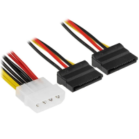 Кабель GoPower MOLEX (f)-2SATA (m) 0.2м PVC RoHS (1 500) 00-00027494