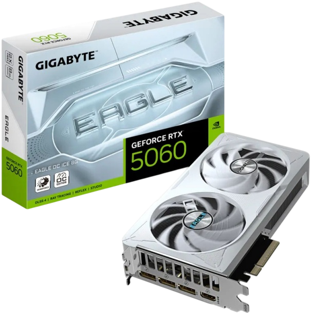 Видеокарта Gigabyte PCI-E 5.0 GV-N5060EAGLEOC ICE-8GD 1.0 NVIDIA GeForce RTX 5060 8Gb 128bit GDDR7 2