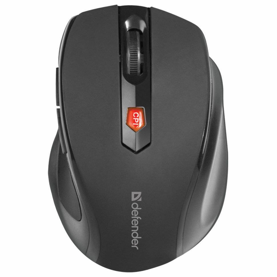 Мышь Defender Ultra MM-315 черный оптическая 1600dpi беспров. USB 5but (52315)