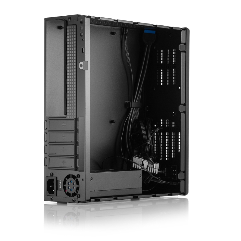 Корпус Foxline mATX Desktop 400W FL-461 mATX case, black, w/PSU FLEX 400W, w/1xUSB3.0+1xType-C (USB2