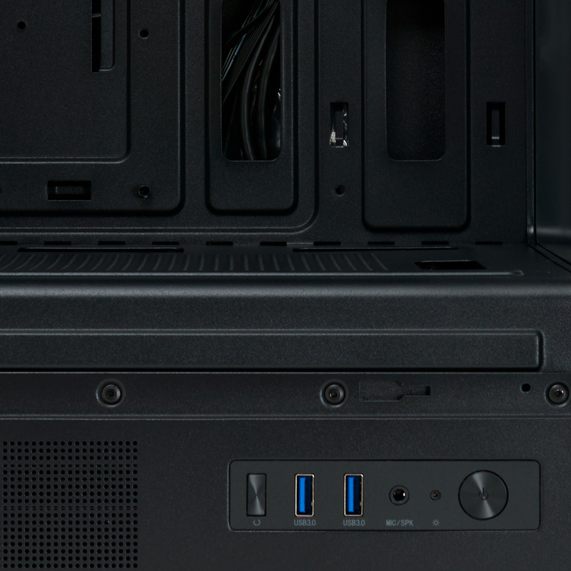 Корпус HSPD F510, Panoramic Mid Tower, Black, TG, 0.5 SPCC, 3x120mm ARGB ATX, mATX, mITX 180/280/160