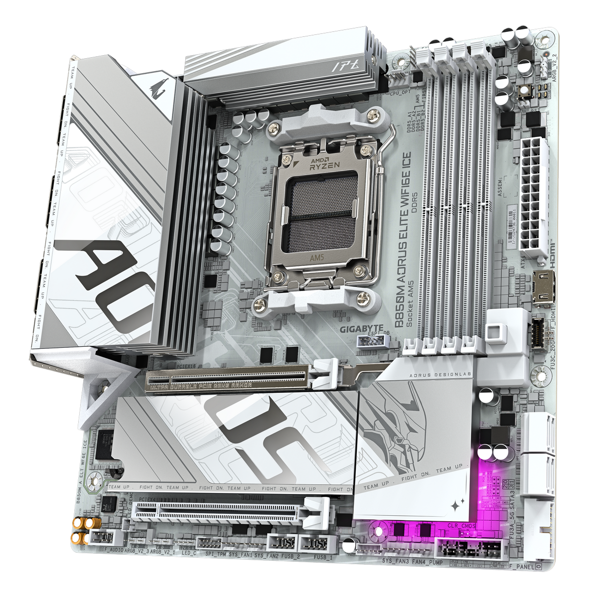Материнская плата Gigabyte B850M AORUS ELITE WIFI6E ICE Socket AM5 AMD B850 4xDDR5 mATX AC`97 8ch(7.