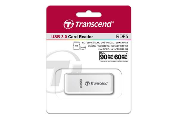USB 3.0 Multi-Card Reader F5 All in 1 Transcend [TS-RDF5W] White