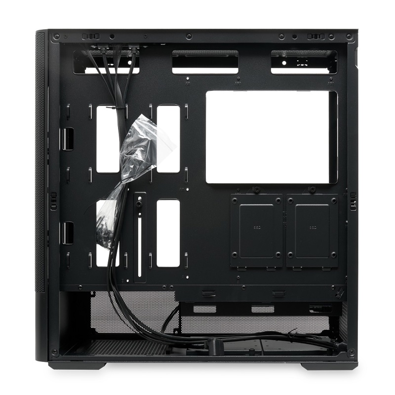 Корпус HSPD M712, Mesh Mid Tower, Black, TG, 0.6 SPCC, no fans, E-ATX, ATX, mATX, mITX, 175/410/160m