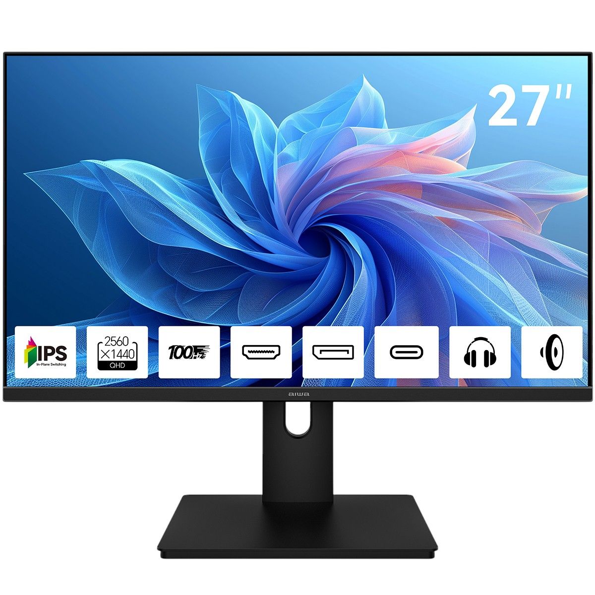 Монитор 27" AIWA MQ271A  IPS, 2560x1440, 100Hz, 4ms, 300сd/m, 1500:1, HDR | HDMI(2.0), DP(1.2),