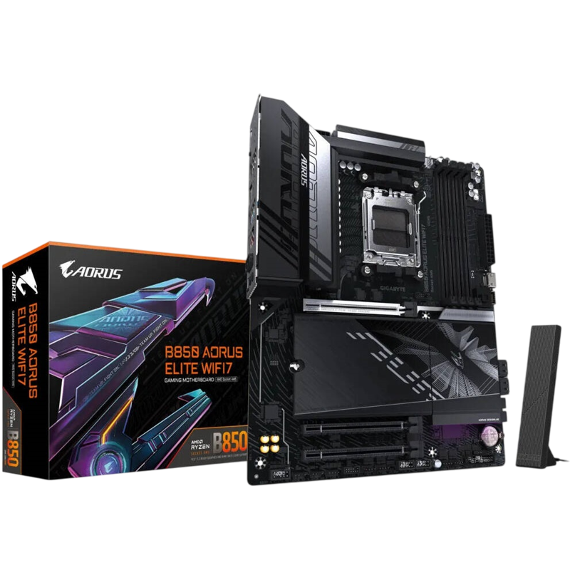 Материнская плата GIGABYTE B850 AORUS ELITE WIFI7, AM5, B850, 4*DDR5, 4*SATA, 3*M.2, 6*USB 3.2, 4*US