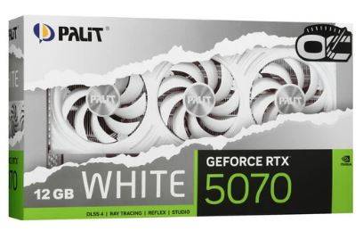 Видеокарта Palit PCI-E 5.0 PA-RTX5070 WHITE OC NVIDIA GeForce RTX 5070 12Gb 192bit GDDR7 2325/28000 